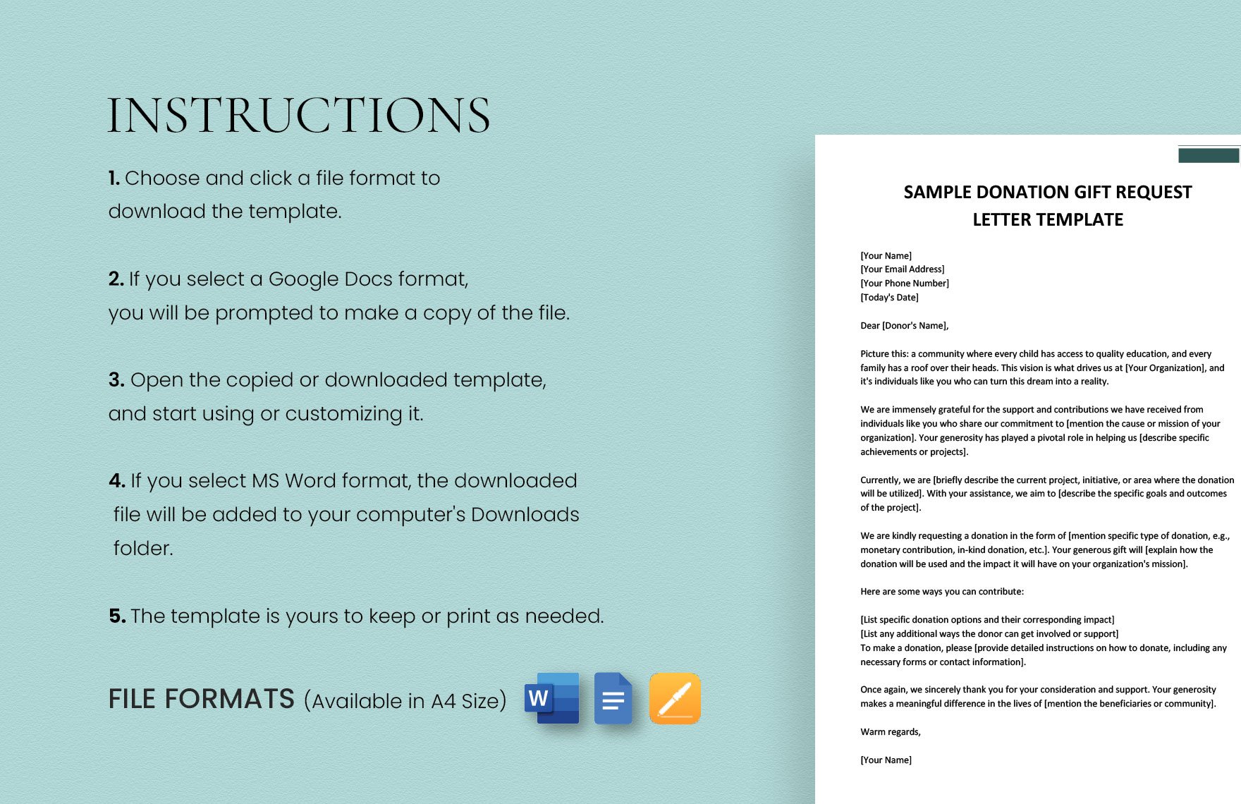 Sample Donation/Gift Request Letter Template