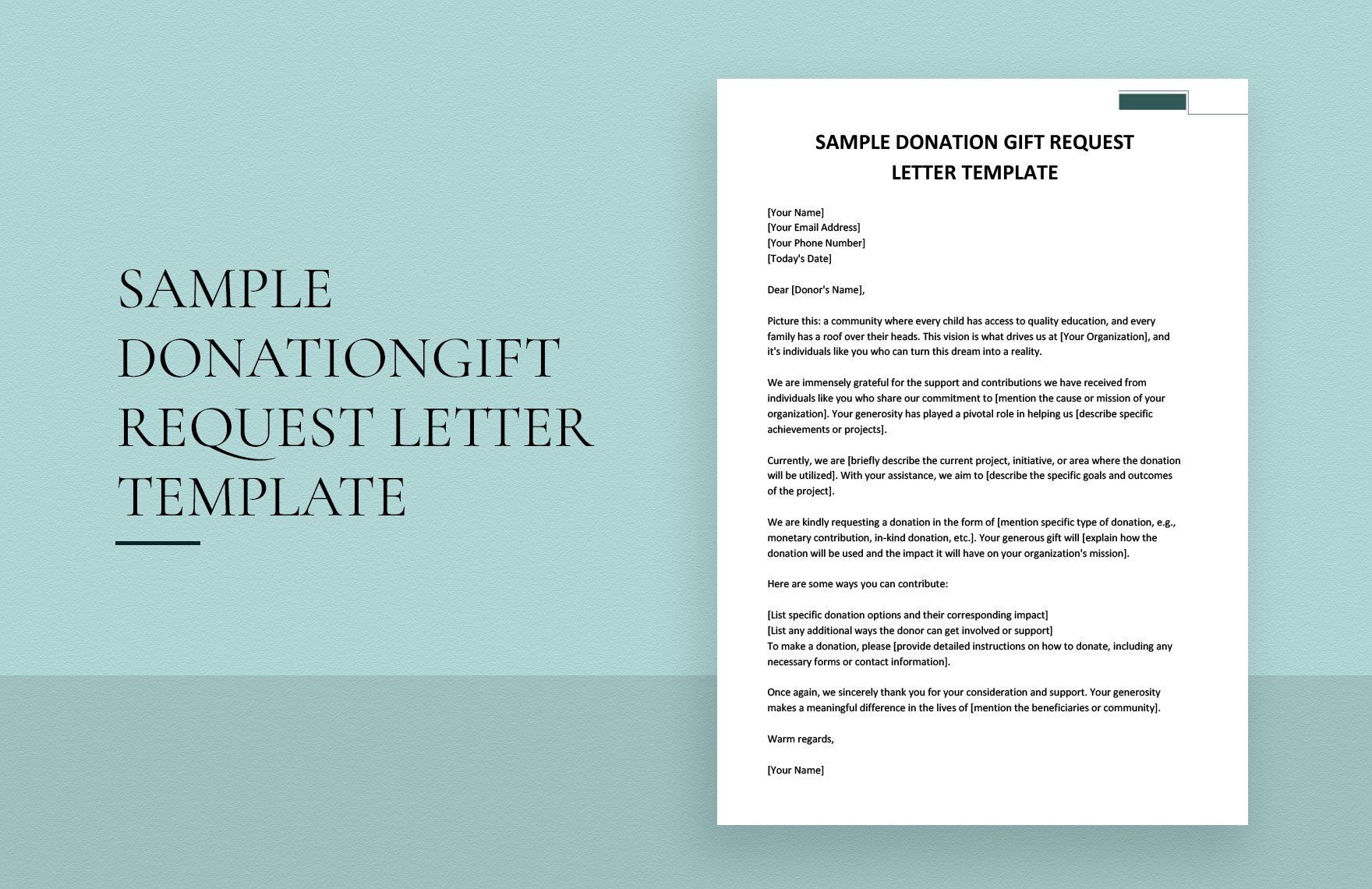 Sample Donation/Gift Request Letter Template