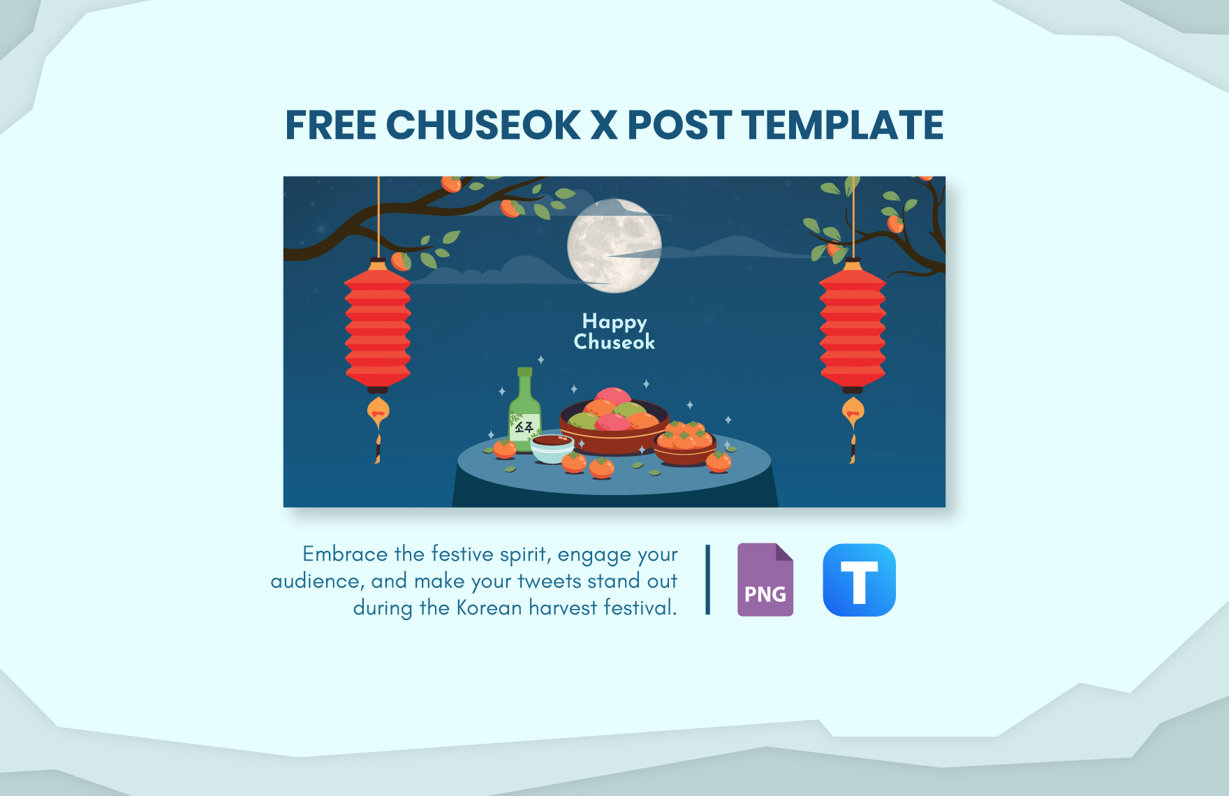 Free Chuseok X Post Template in PNG