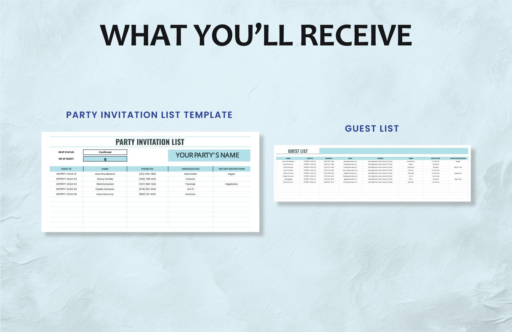 Party Invitation List Template