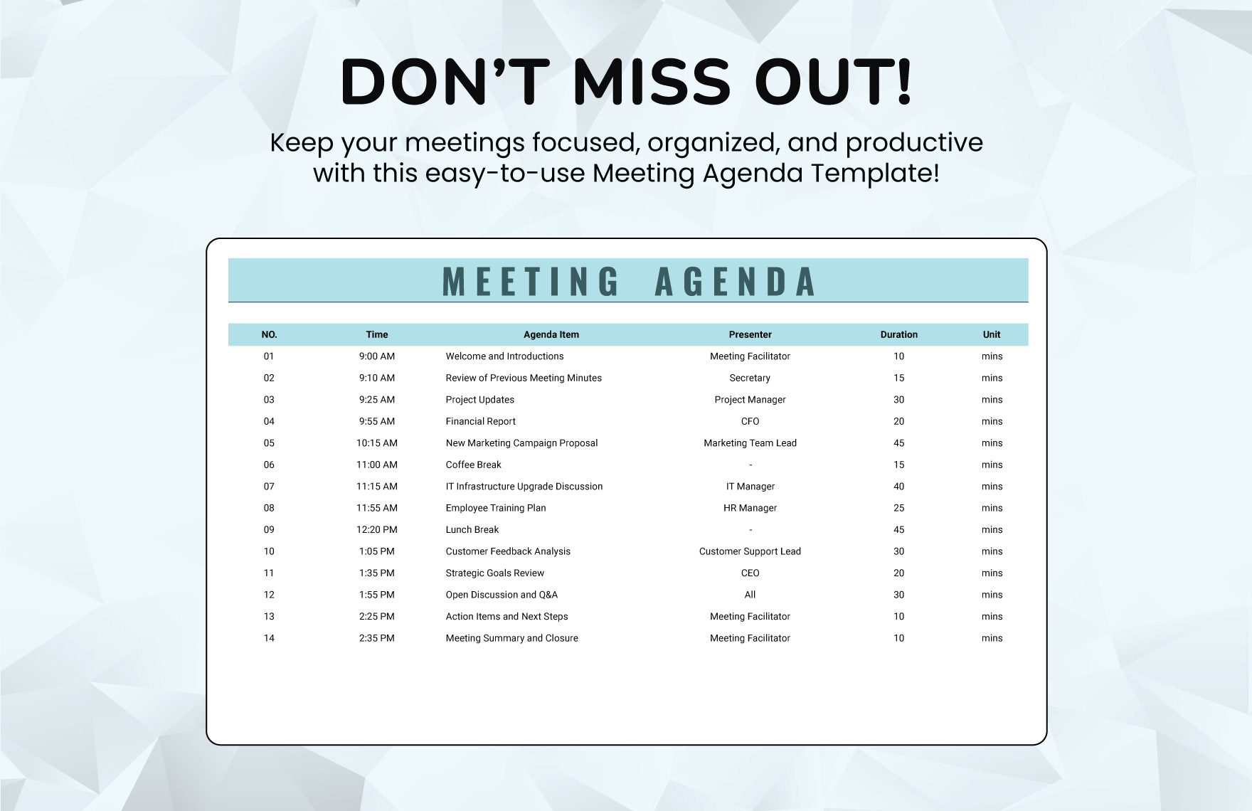 Meeting Agenda Template