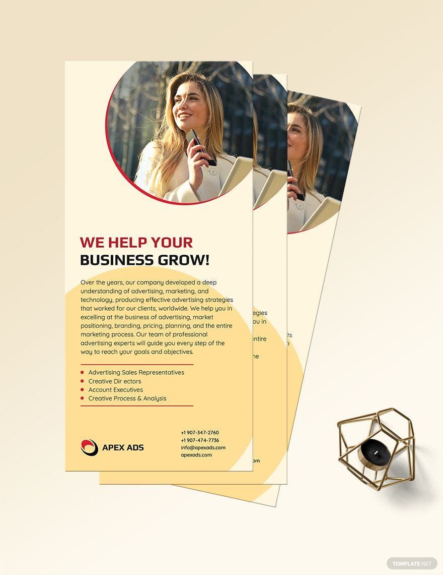 Advertising Consultant Rack Card Template