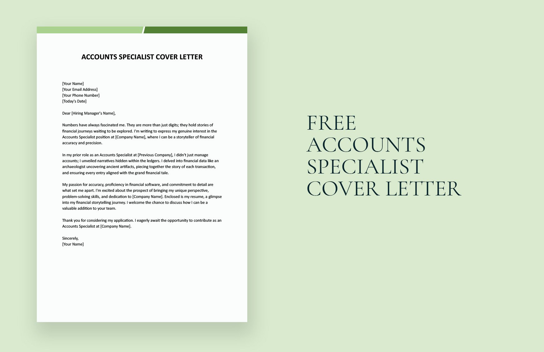 Accounts Specialist Cover Letter in Word, Google Docs