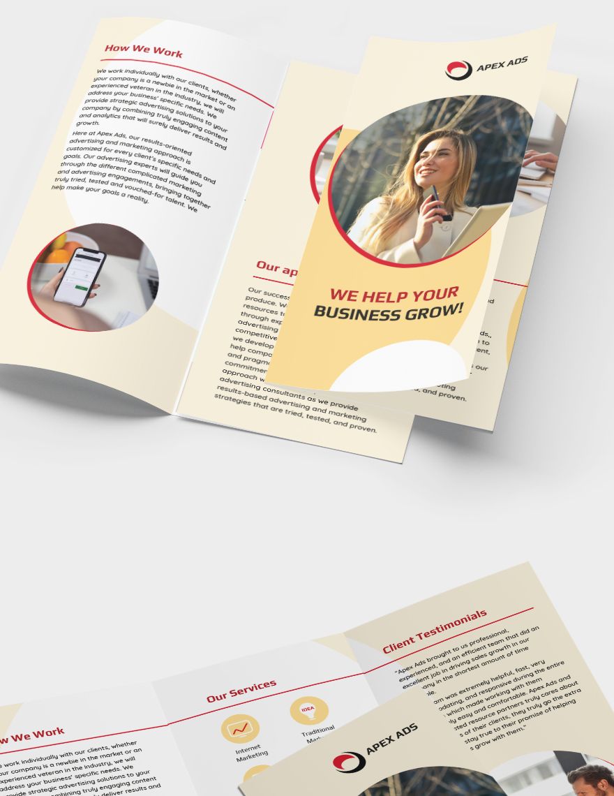 Advertising Consultant Tri-Fold Brochure Template