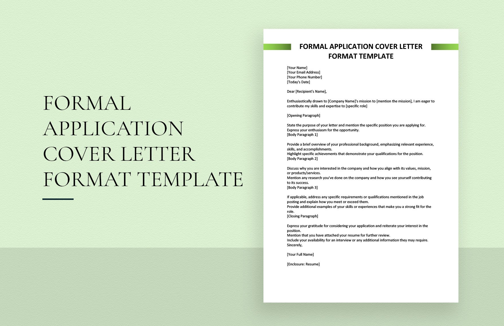 Formal Application Cover Letter Format Template in Word, Google Docs