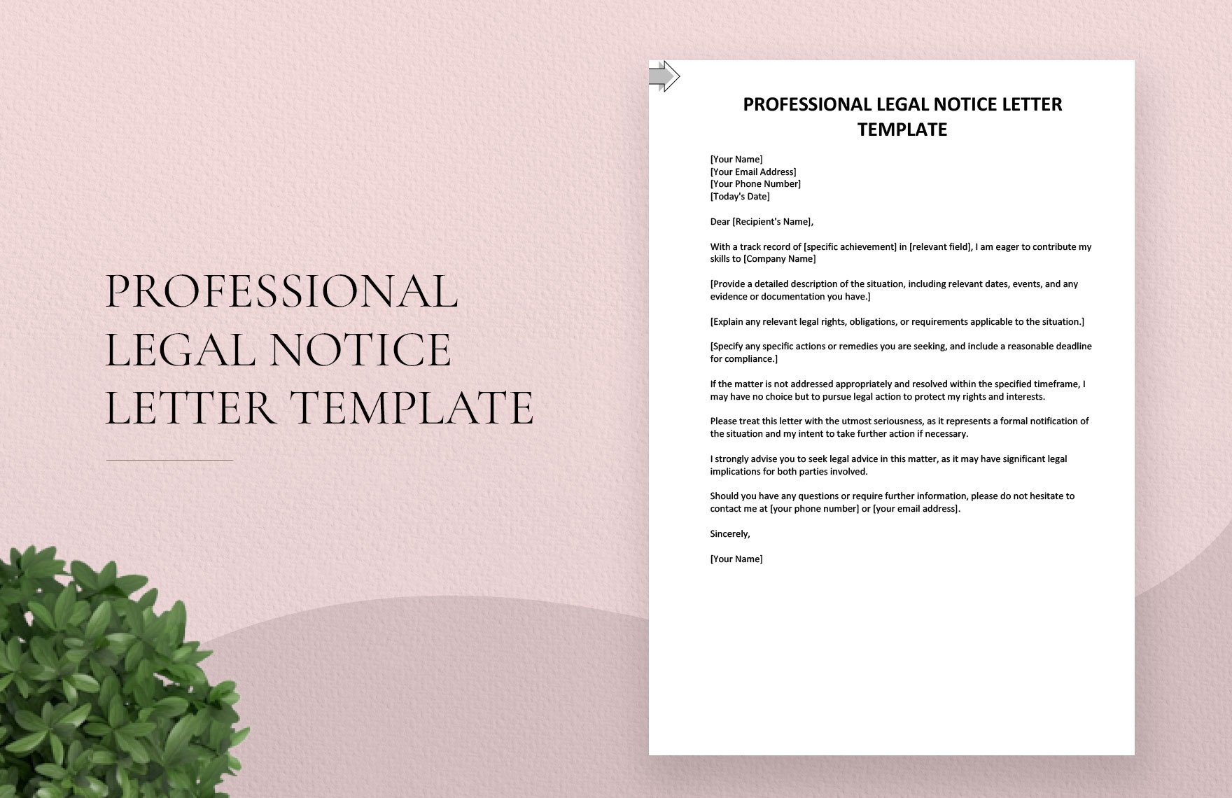 Free Professional Legal Notice Letter Template