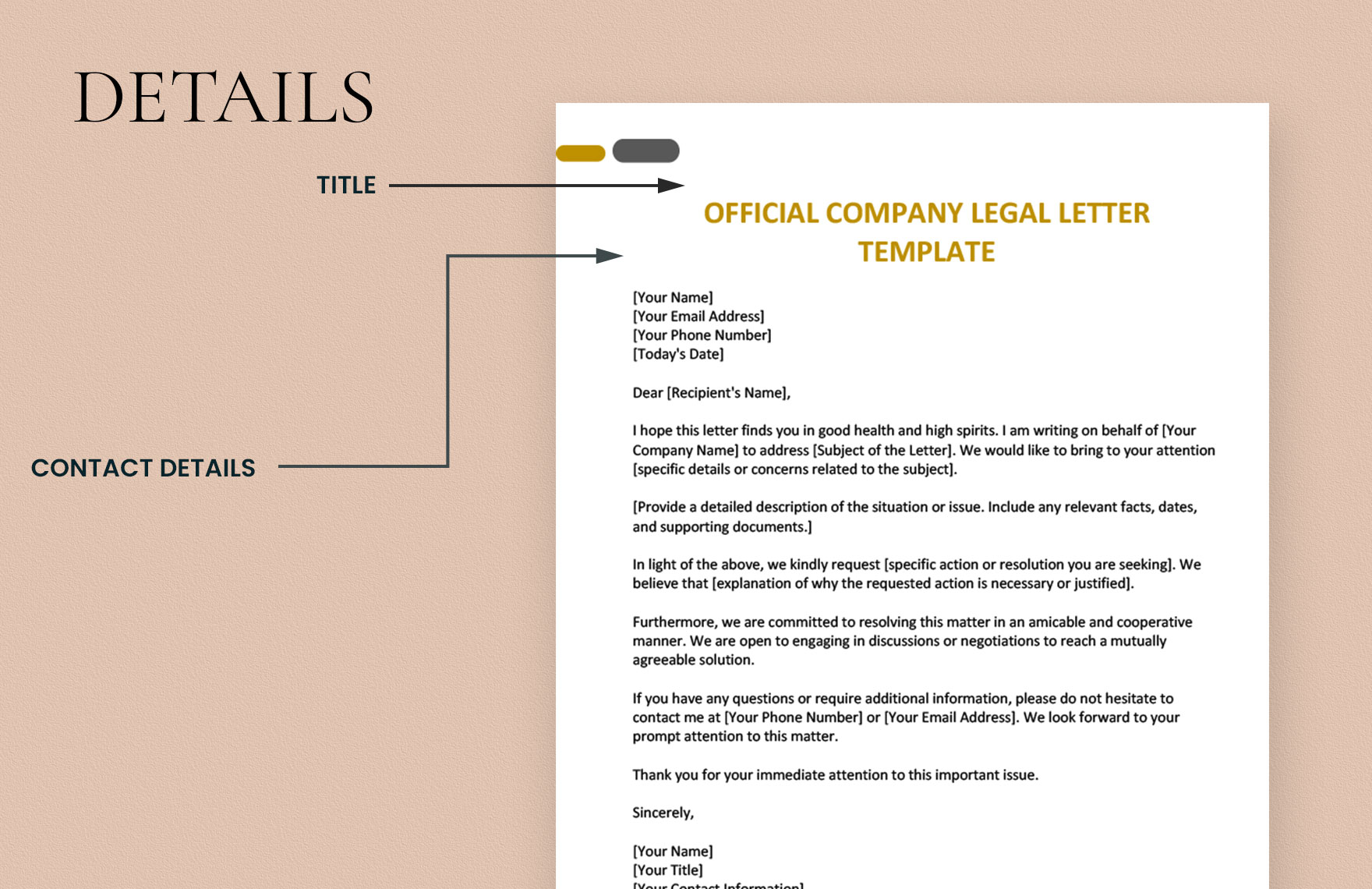 Official Company Legal Letter Template