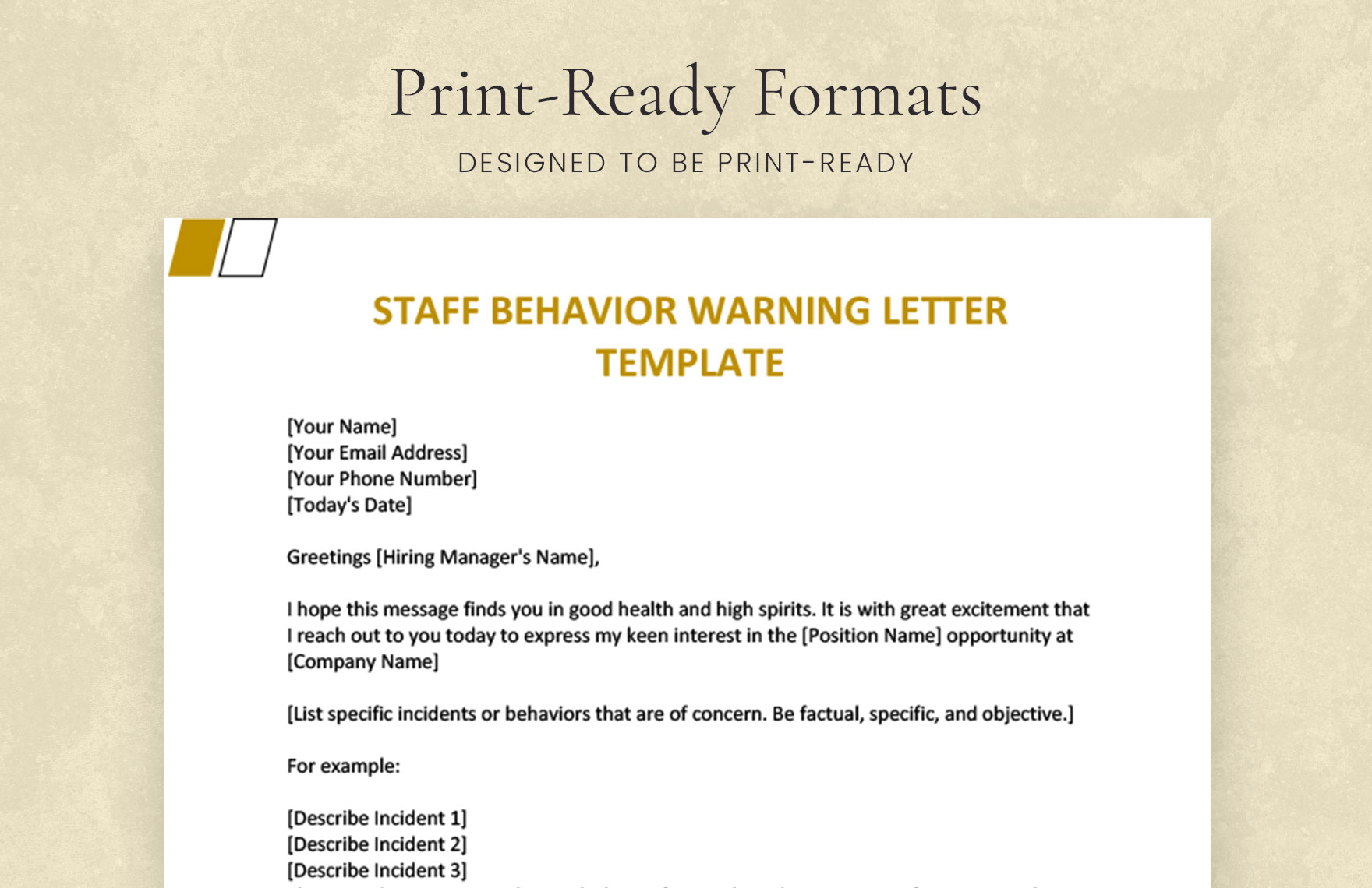 Staff Behavior Warning Letter Template