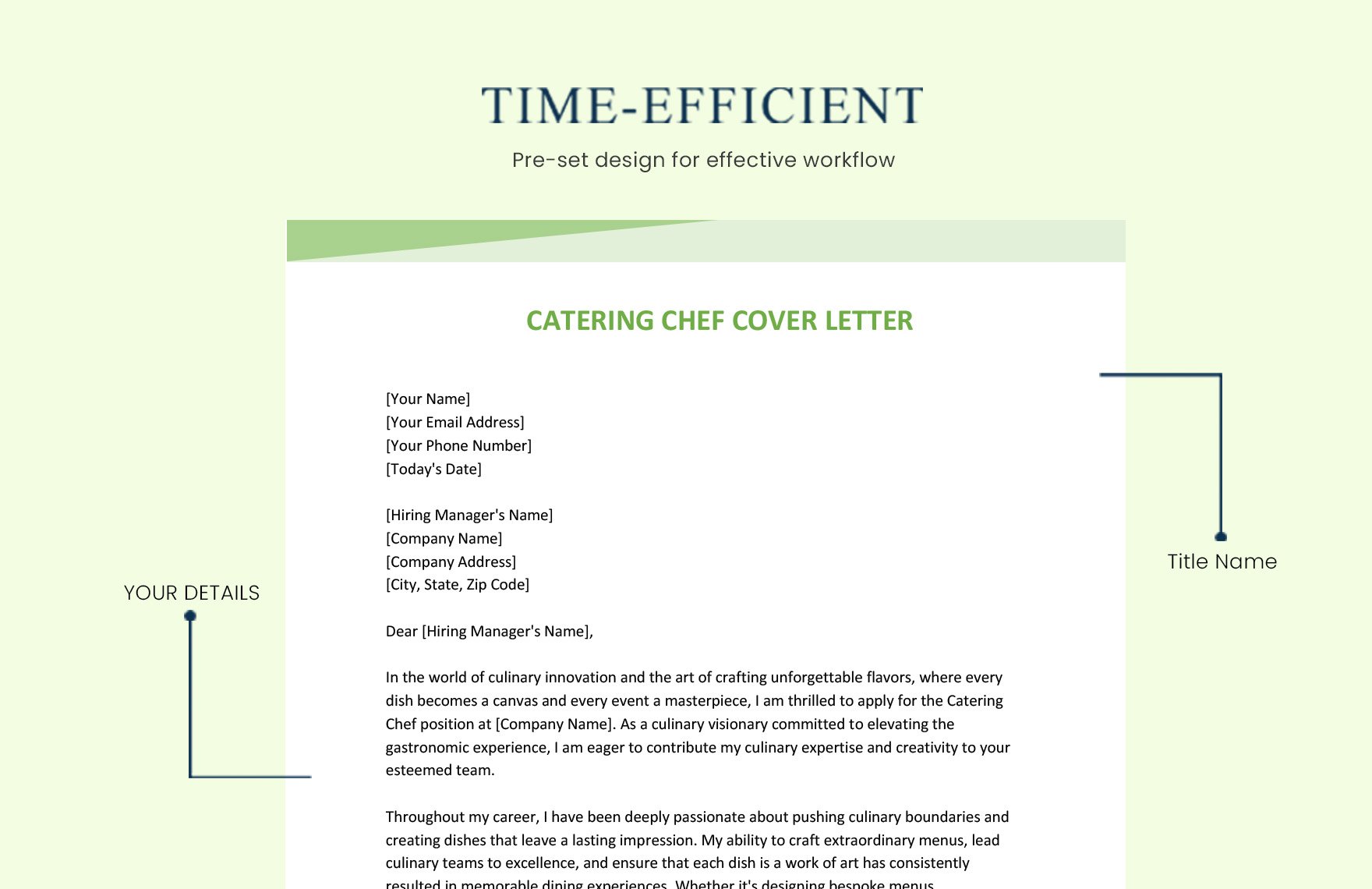 Catering Chef Cover Letter