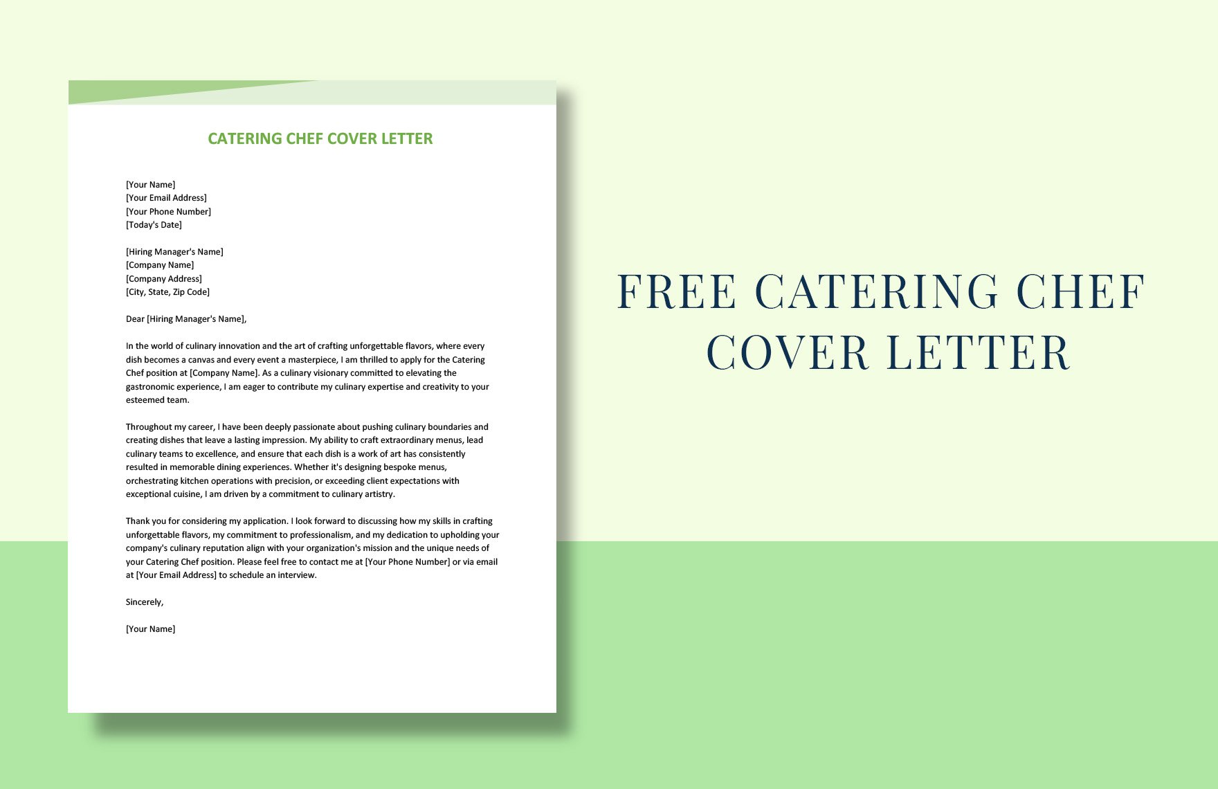 Catering Chef Cover Letter