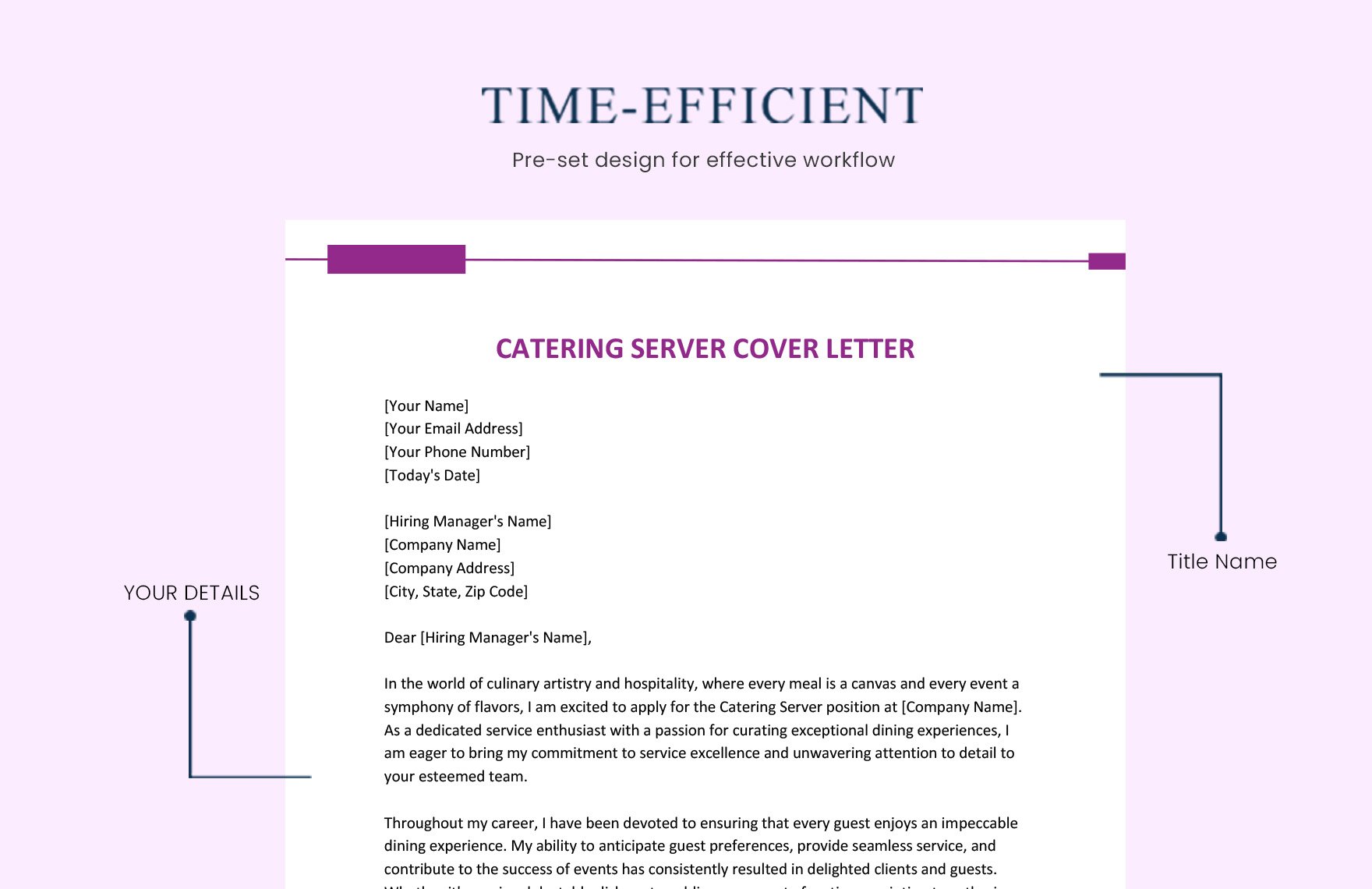 Catering Server Cover Letter
