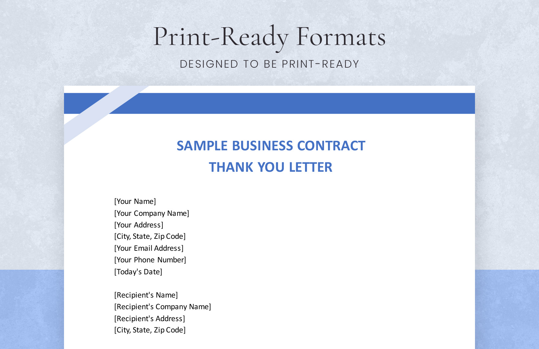 Sample Business Contract Thank You Letter Template