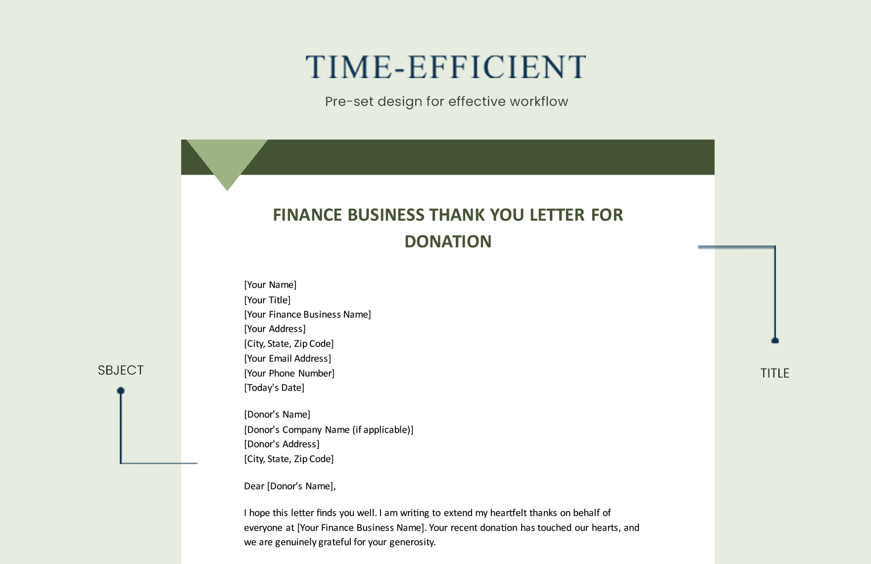 Finance Business Thank You Letter for Donation Template