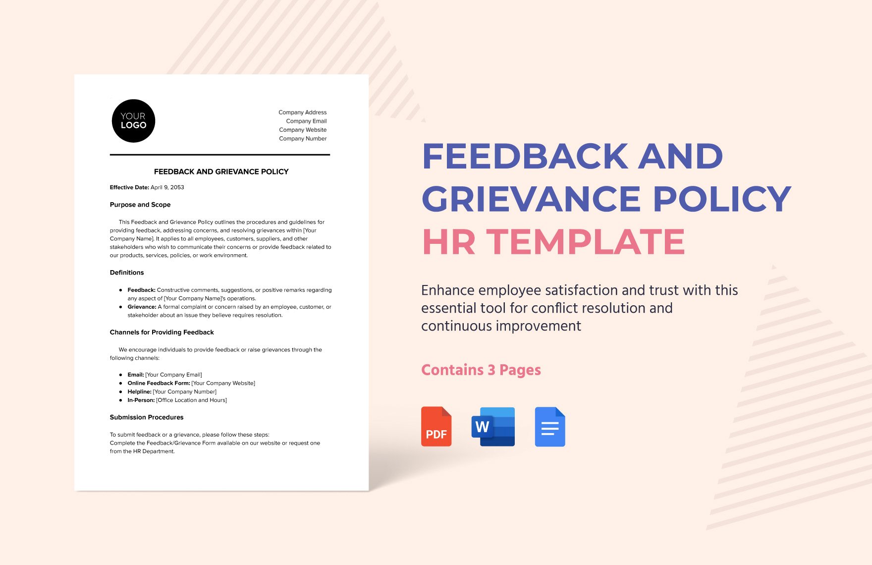 Feedback and Grievance Policy HR Template