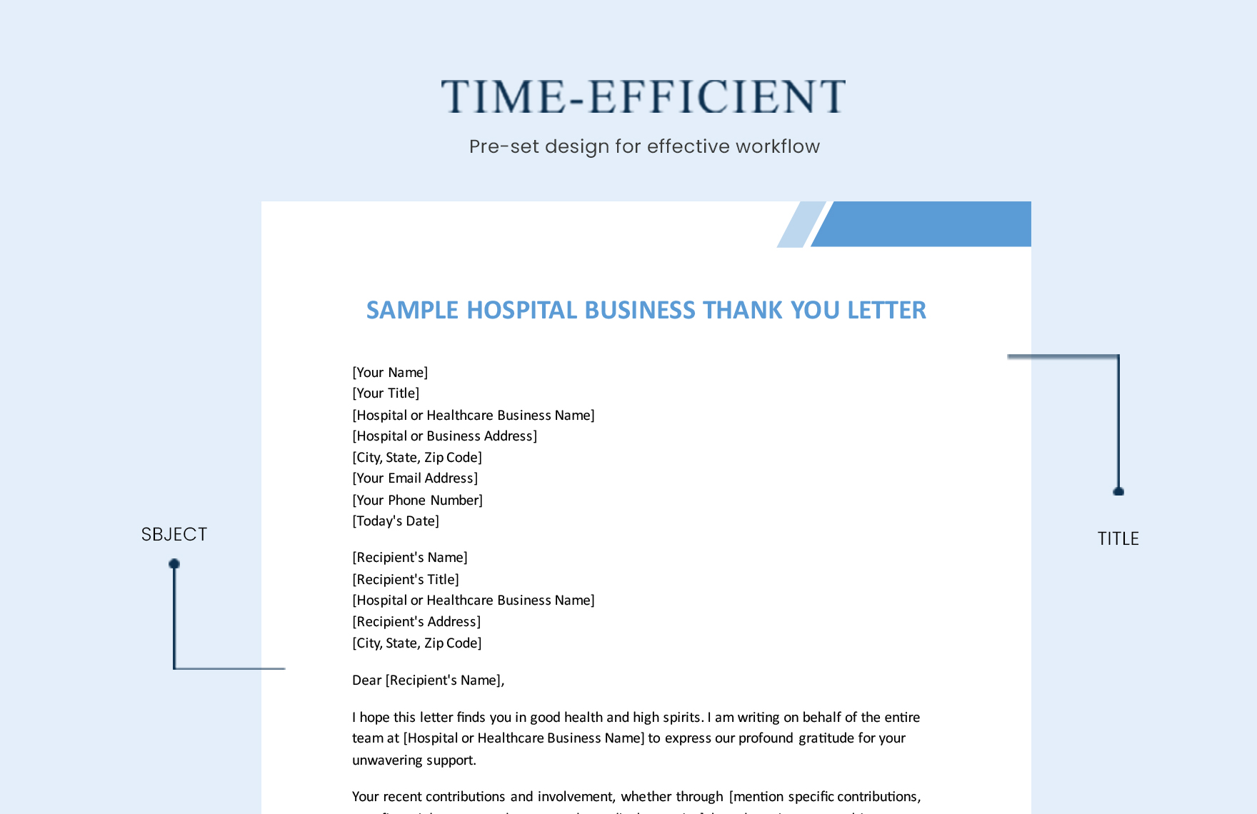 Sample Hospital Business Thank You Letter Template