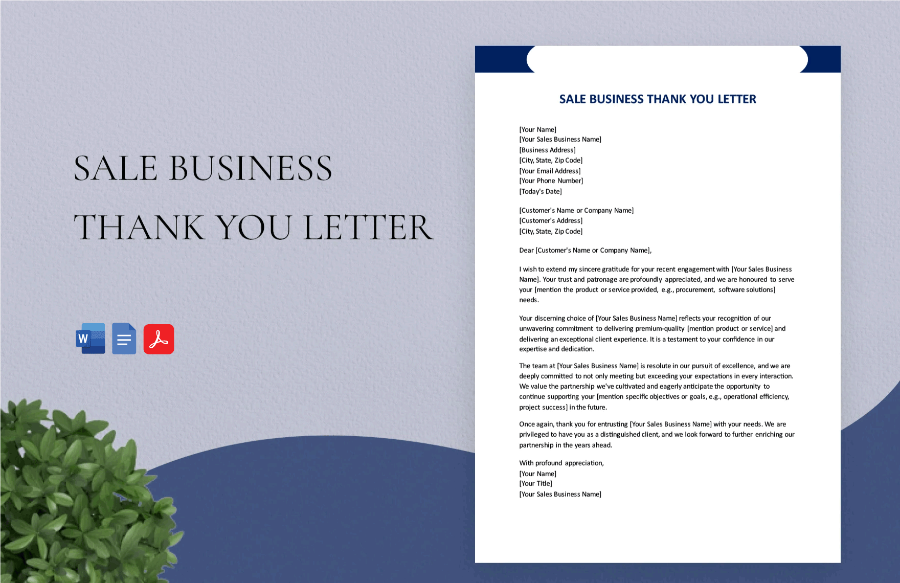 Sale Business Thank You Letter Template
