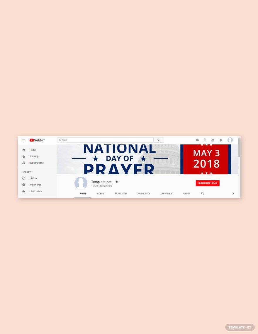 Free National Day of Prayer YouTube Channel Cover Template