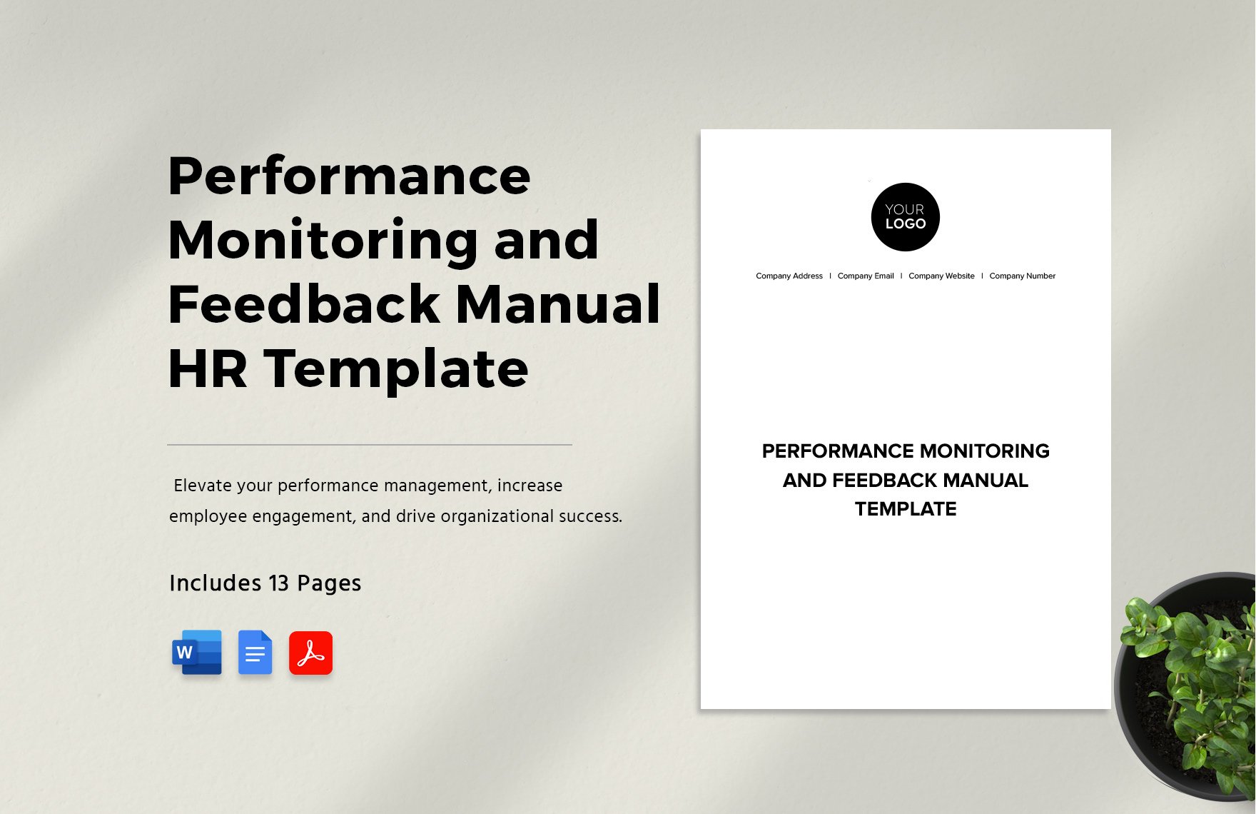 Performance Monitoring and Feedback Manual HR Template in Word, Google Docs, PDF