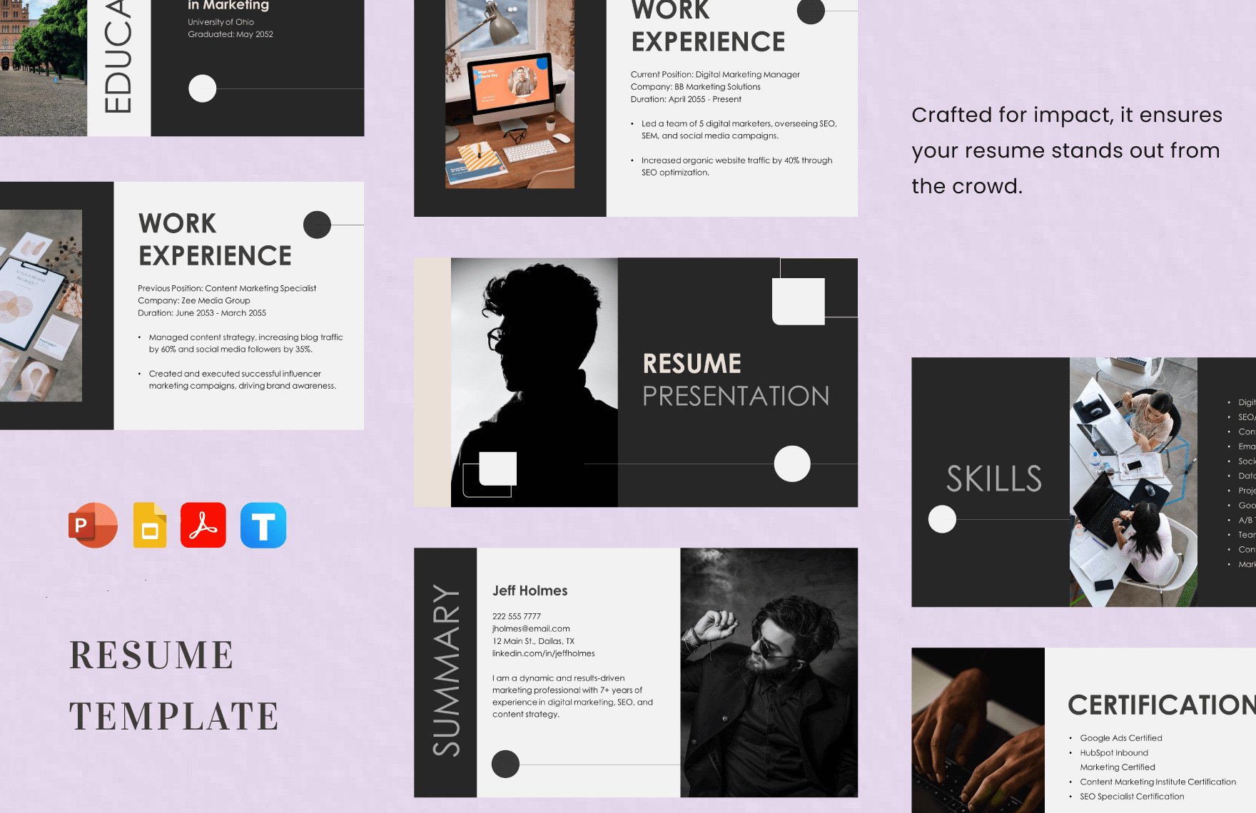 Free Resume Template in PDF, PowerPoint, Google Slides