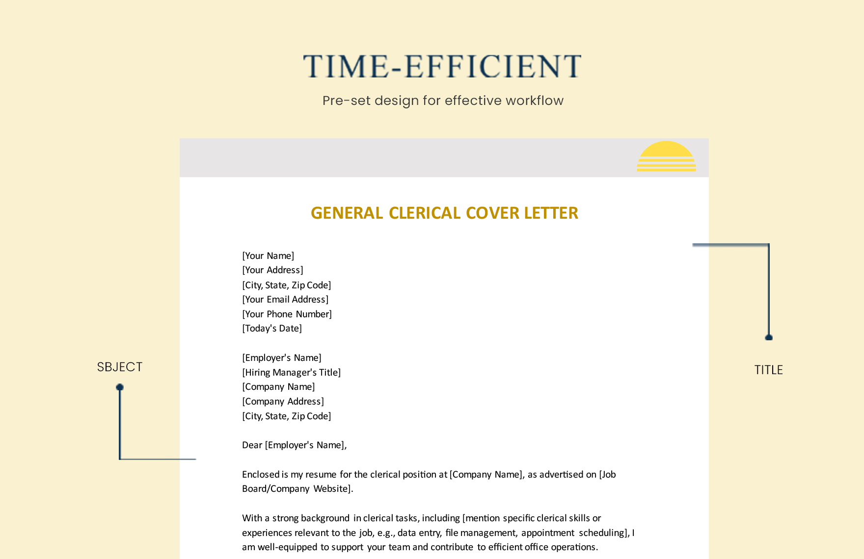 General Clerical Cover Letter