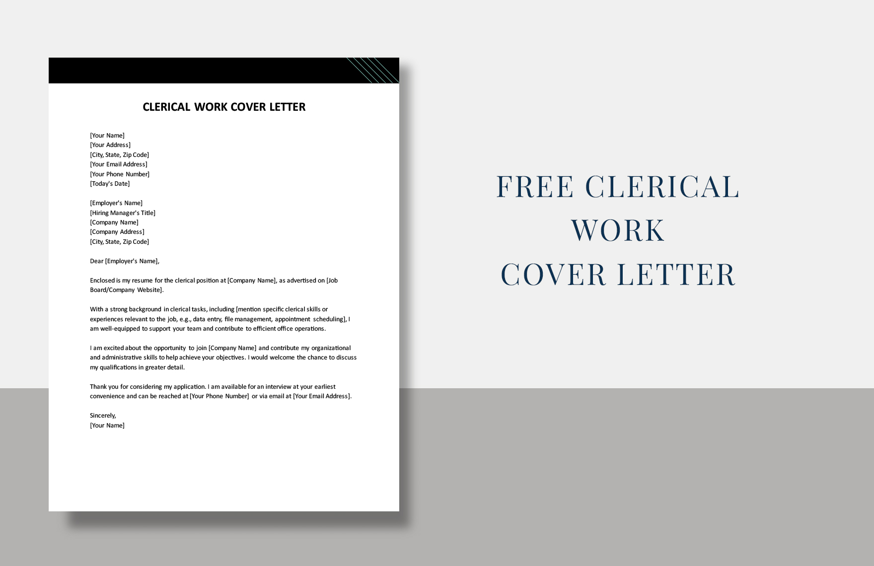Clerical Work Cover Letter in Word, Google Docs, PDF
