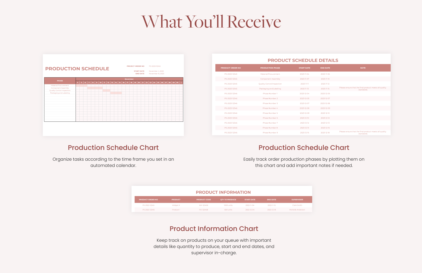 Production Schedule Template - Download in Excel, Google Sheets