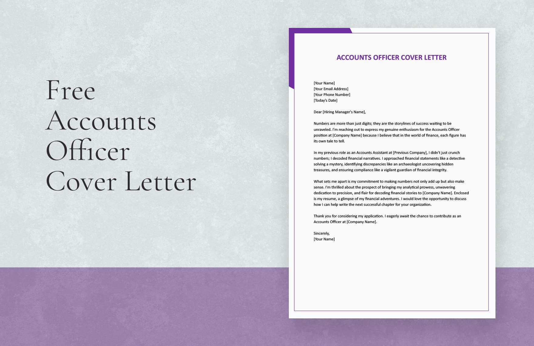 Accounts Officer Cover Letter