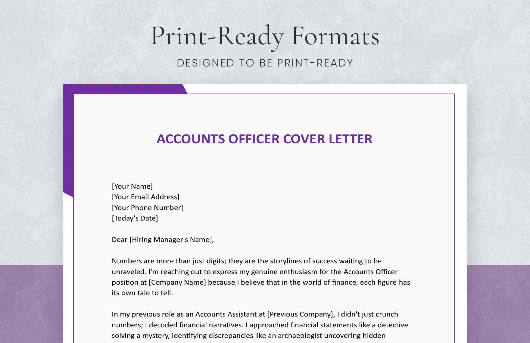 Accounts Officer Cover Letter