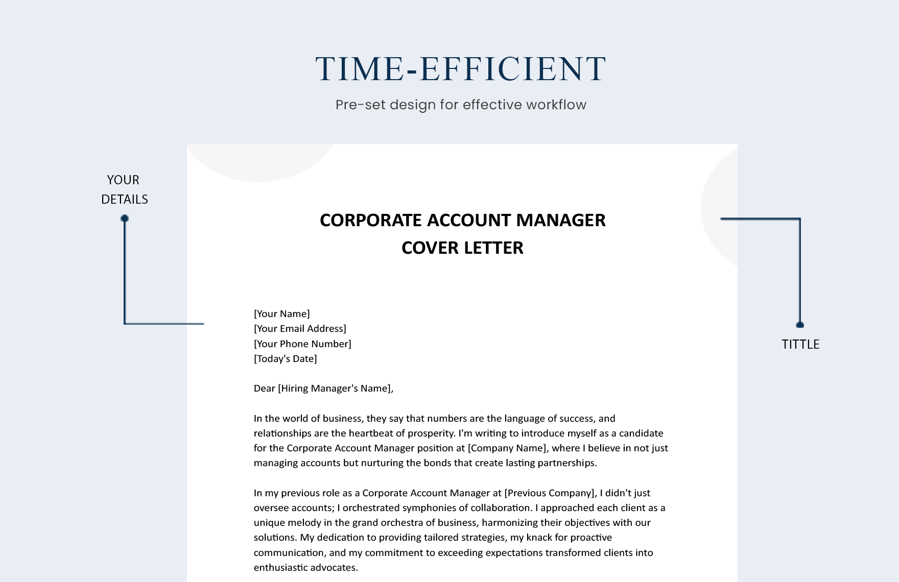 Corporate Account Manager Cover Letter