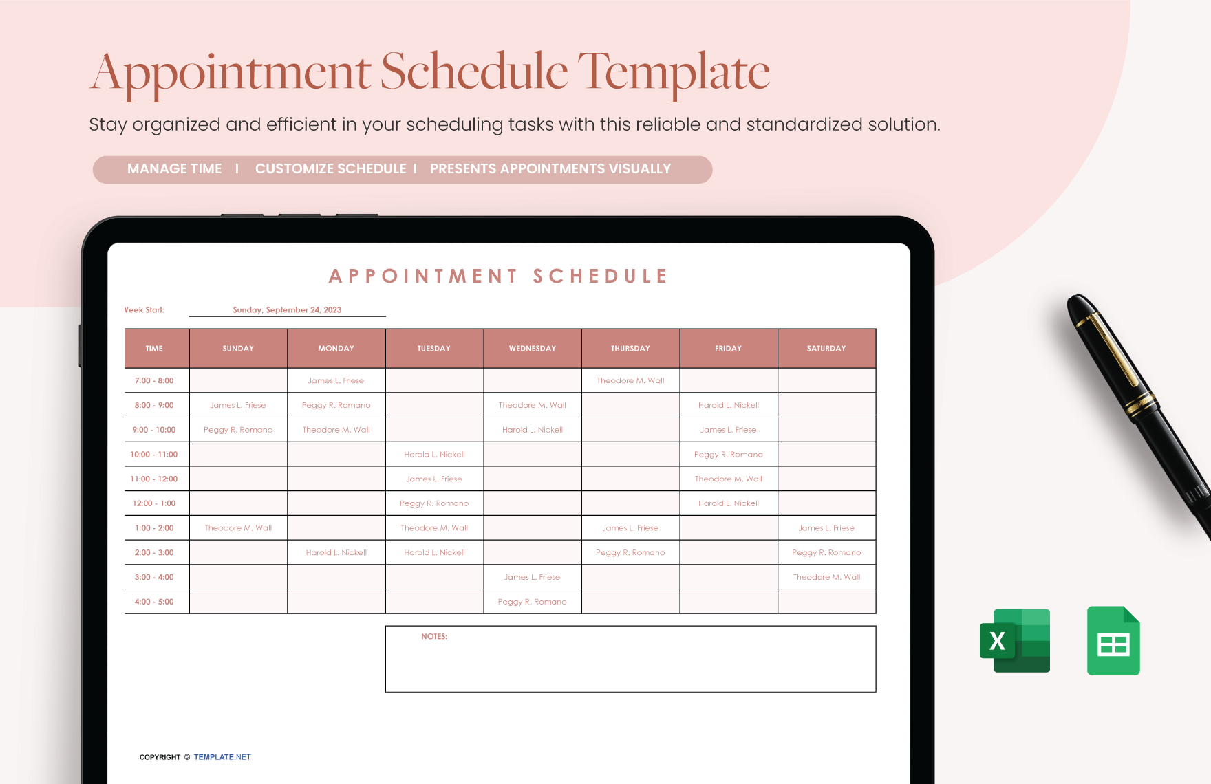 Appointment Schedule Template