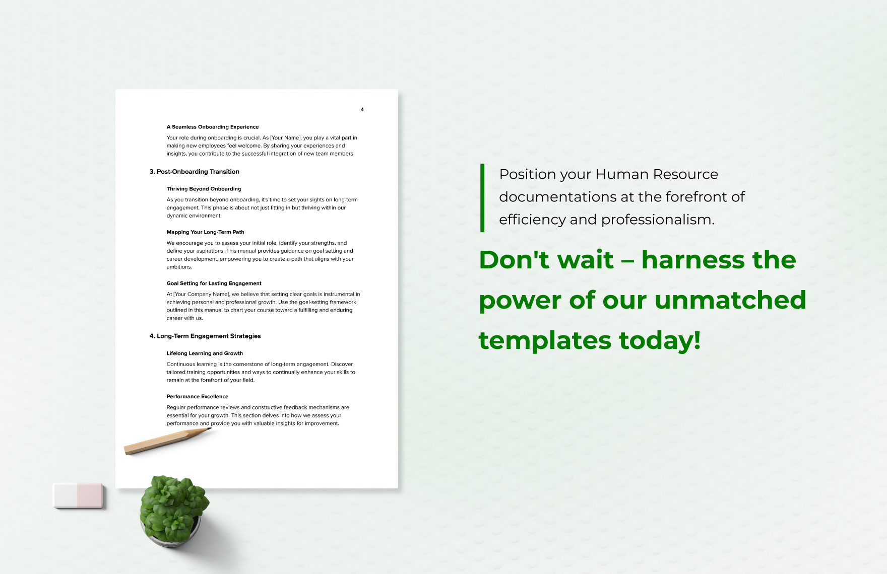 Post-Onboarding & Long-Term Engagement Manual HR Template