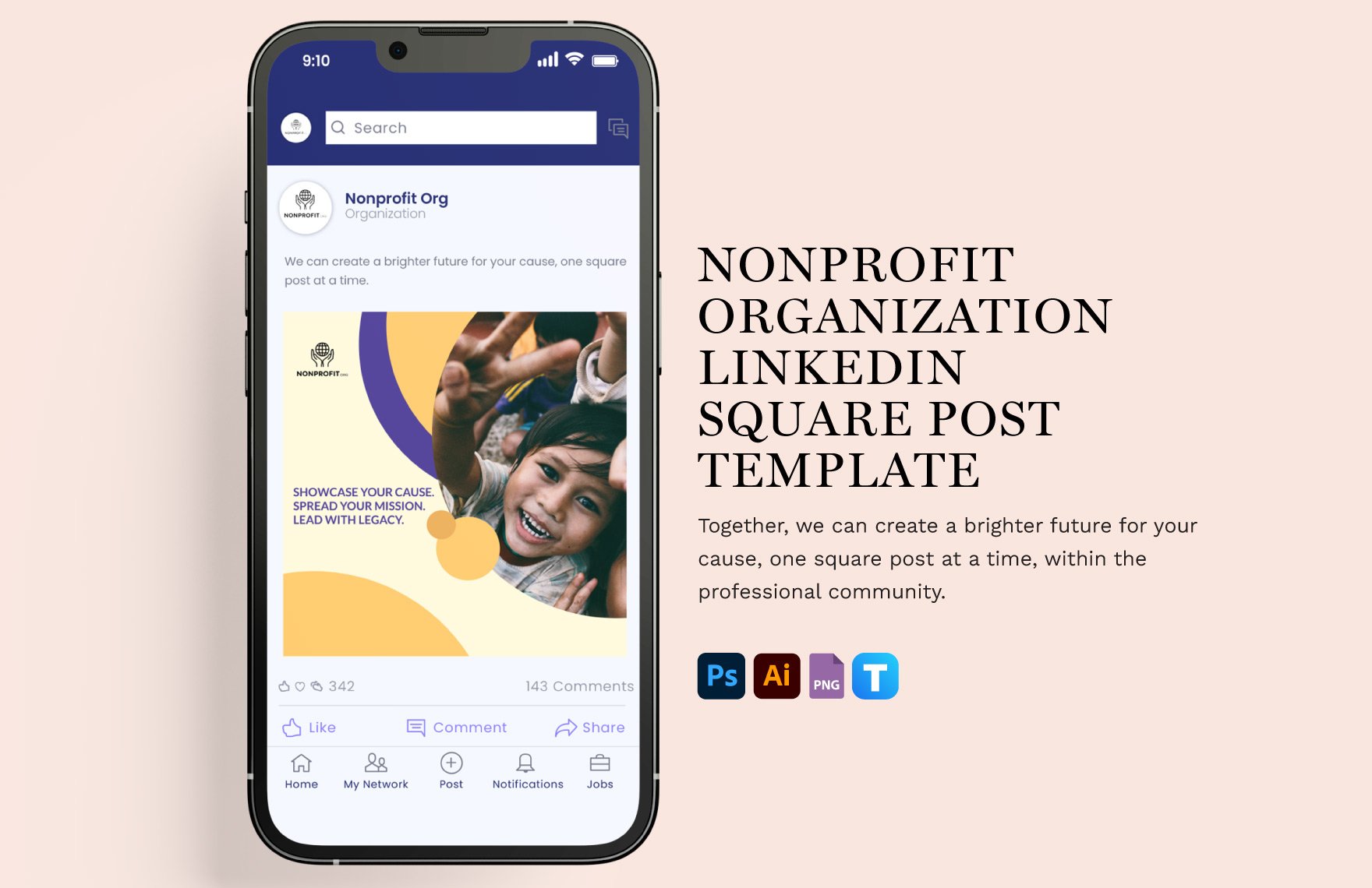 Nonprofit Organization LinkedIn Square Post Template