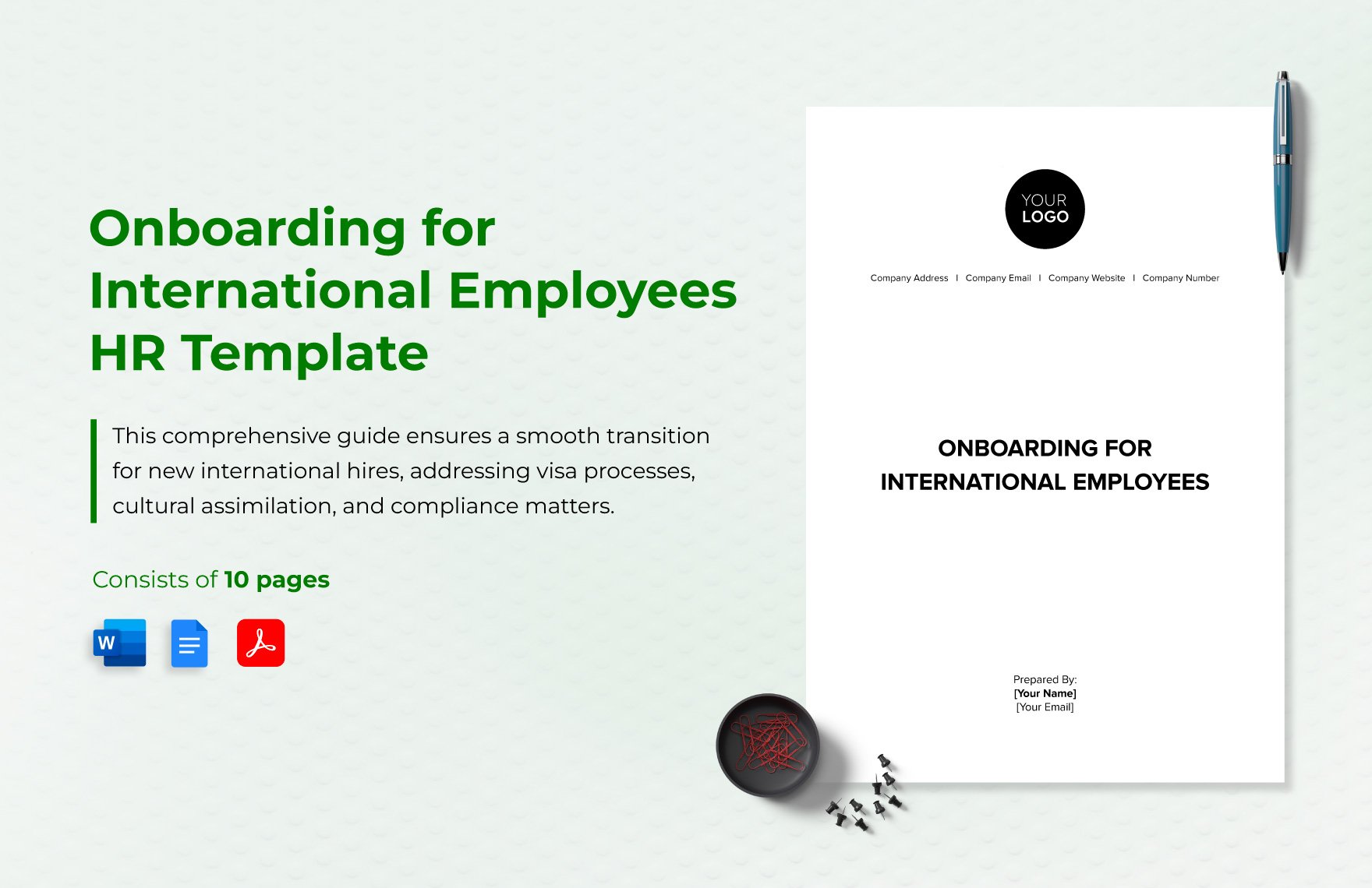 Onboarding for International Employees HR Template in Word, Google Docs, PDF