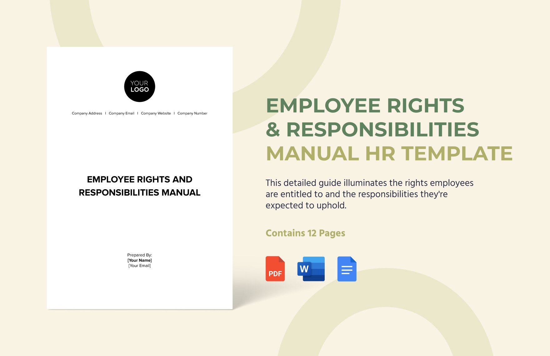 Employee Rights & Responsibilities Manual HR Template in Word, Google Docs, PDF