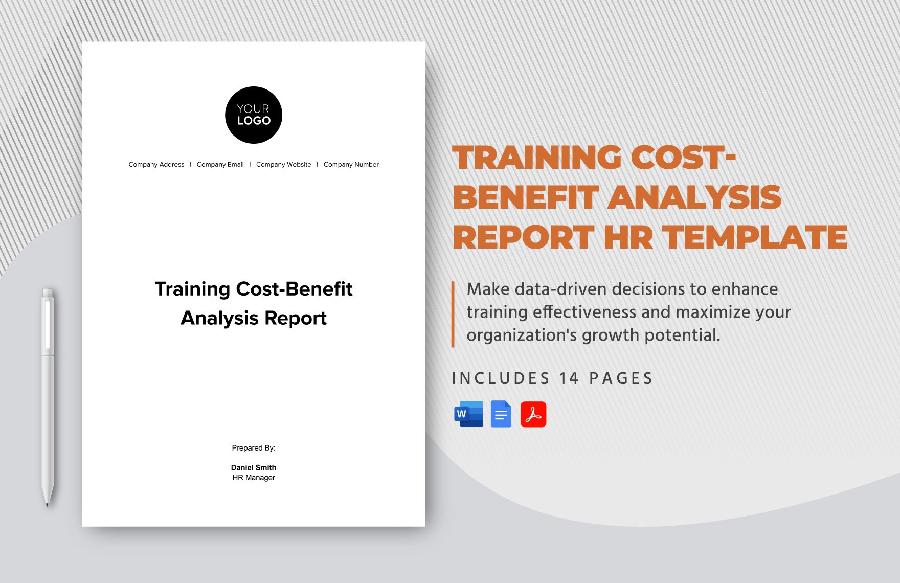 Training Cost-Benefit Analysis Report HR Template in Word, Google Docs, PDF