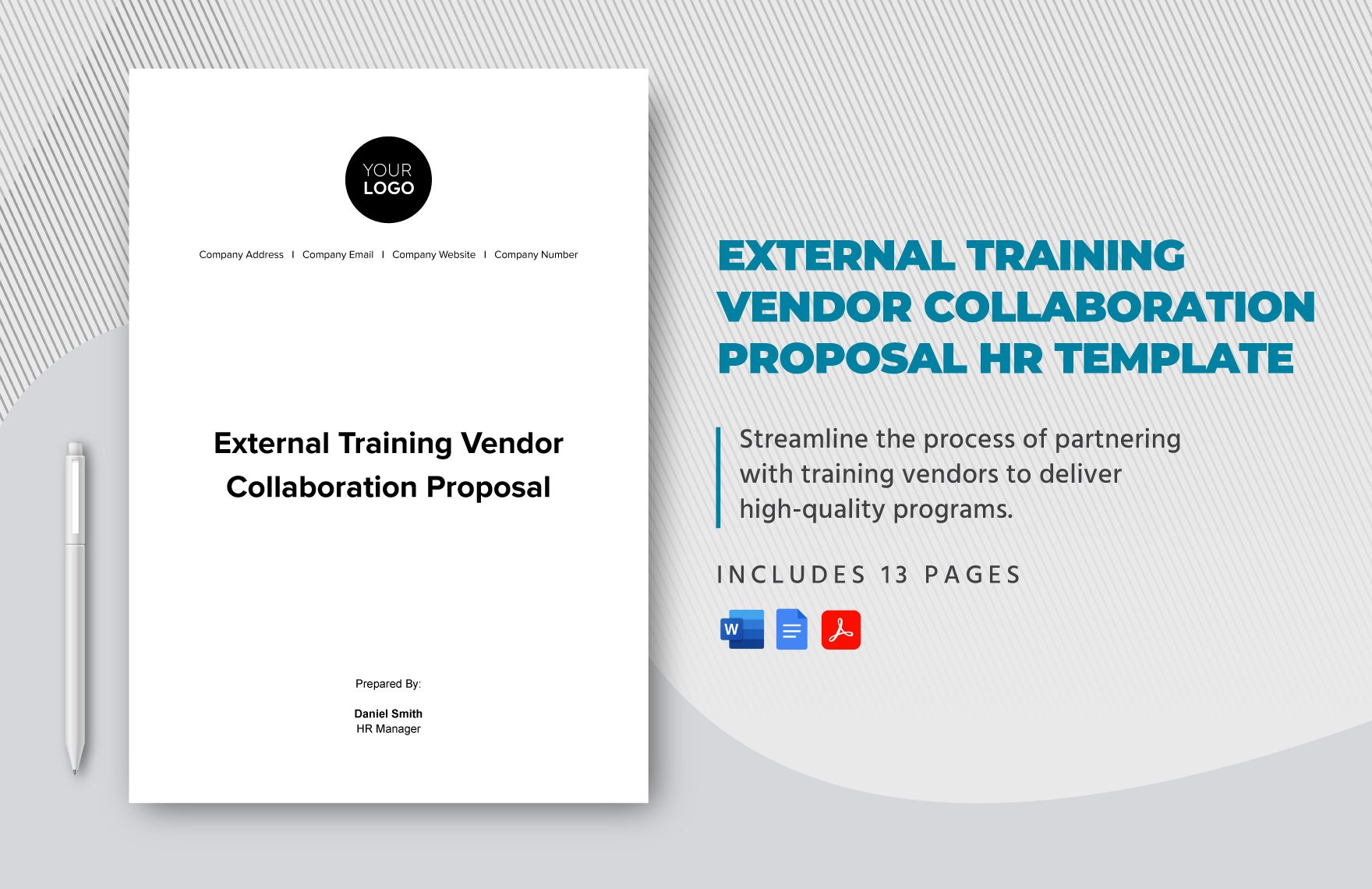 External Training Vendor Collaboration Proposal HR Template