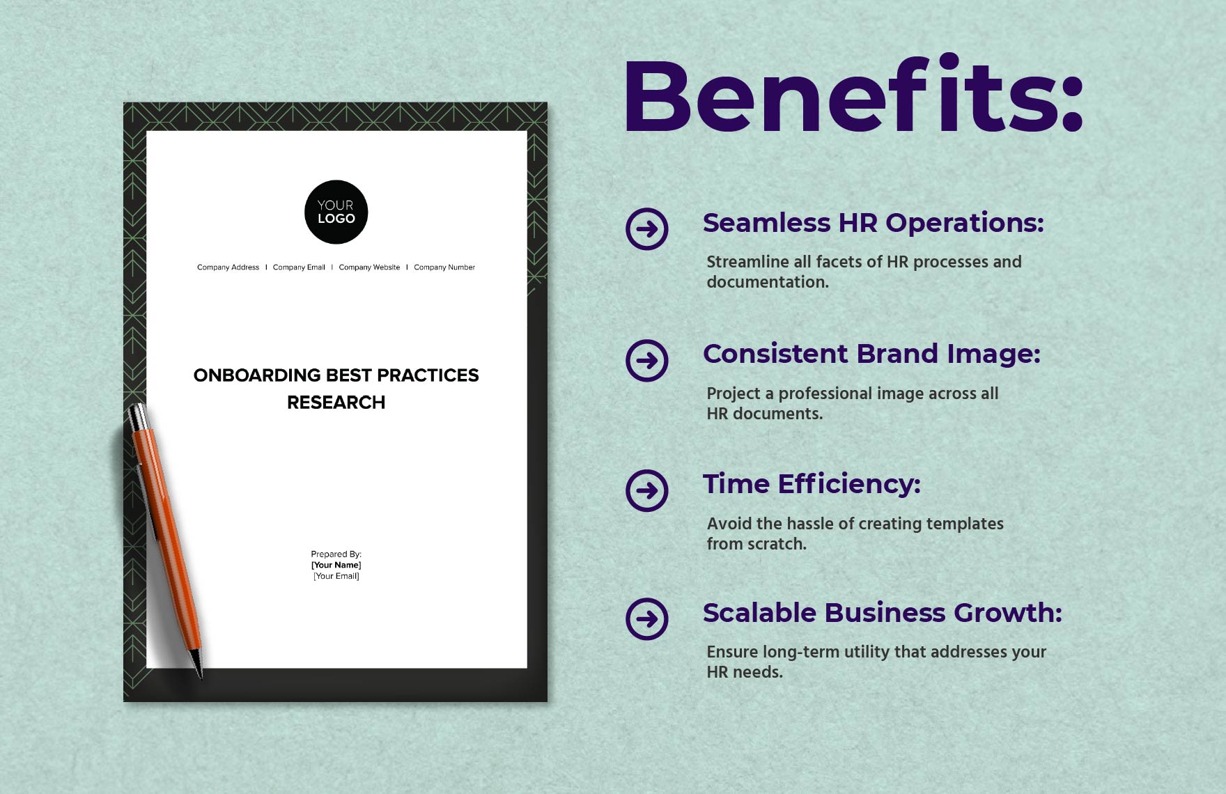 Onboarding Best Practices Research HR Template