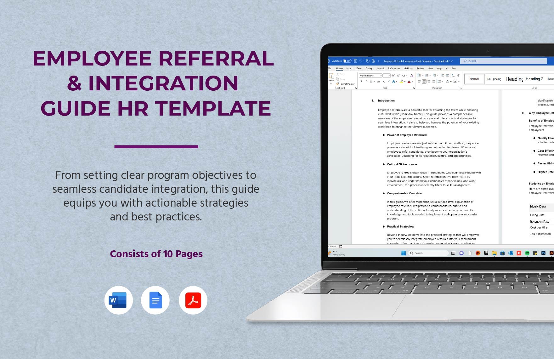 Employee Referral & Integration Guide HR Template in Word, Google Docs, PDF