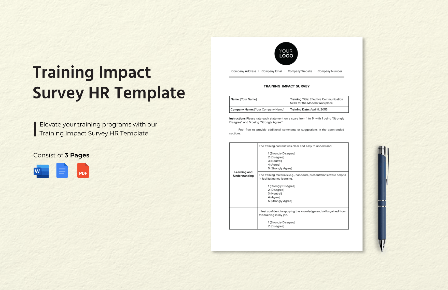 Training Impact Survey Template