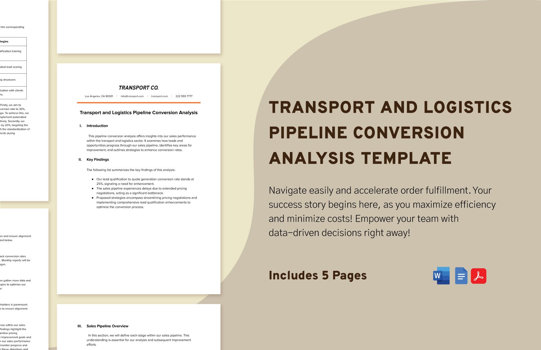 Transport and Logistics Pipeline Conversion Analysis Template