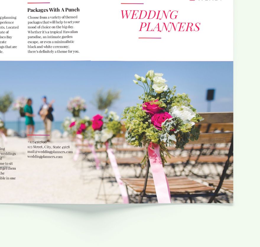 Wedding Planners Bi-Fold Brochure Template