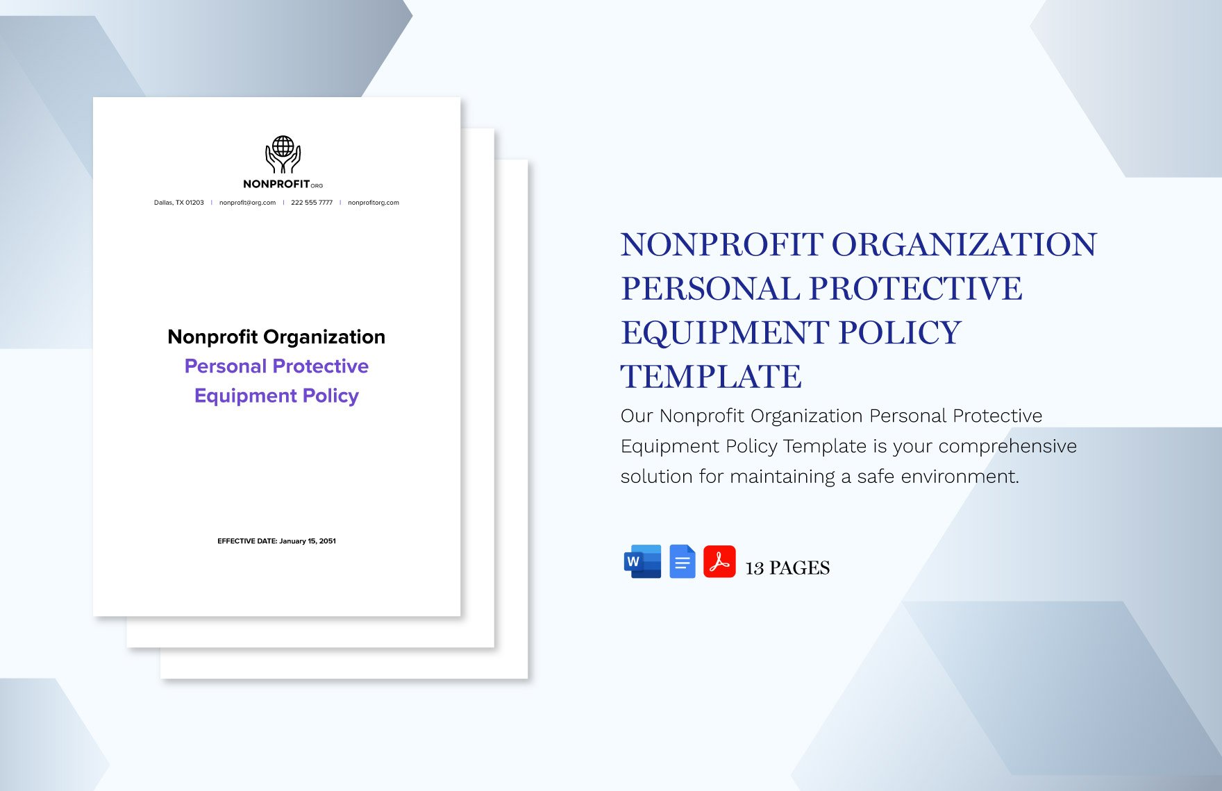 Nonprofit Organization Personal Protective Equipment Policy Template