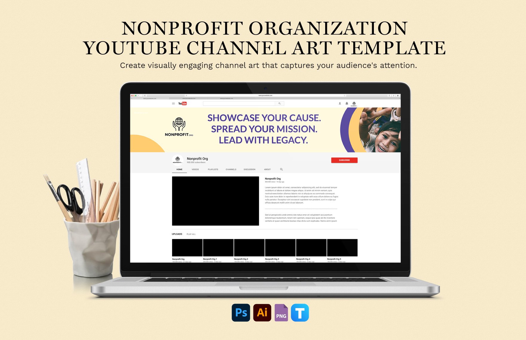 Nonprofit Organization YouTube Channel Art Template