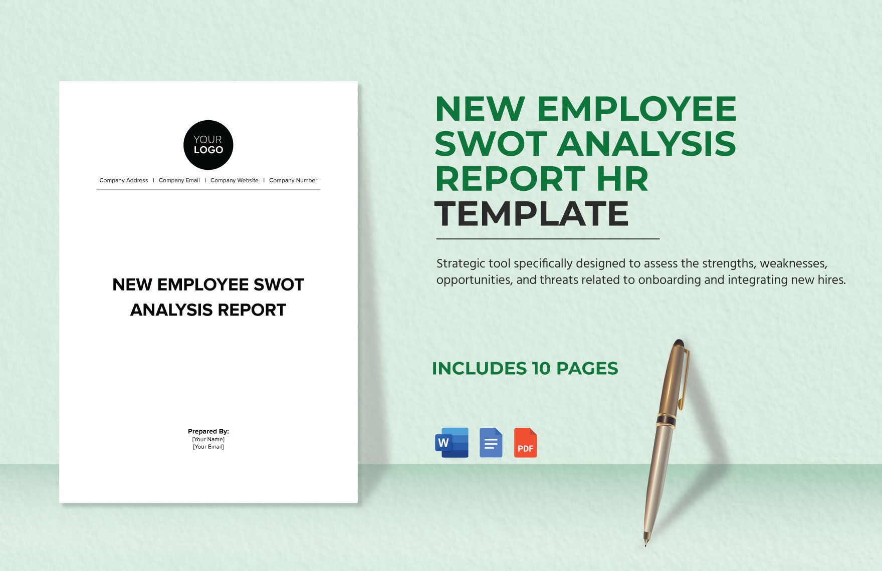 New Employee SWOT Analysis Report HR Template in Word, Google Docs, PDF