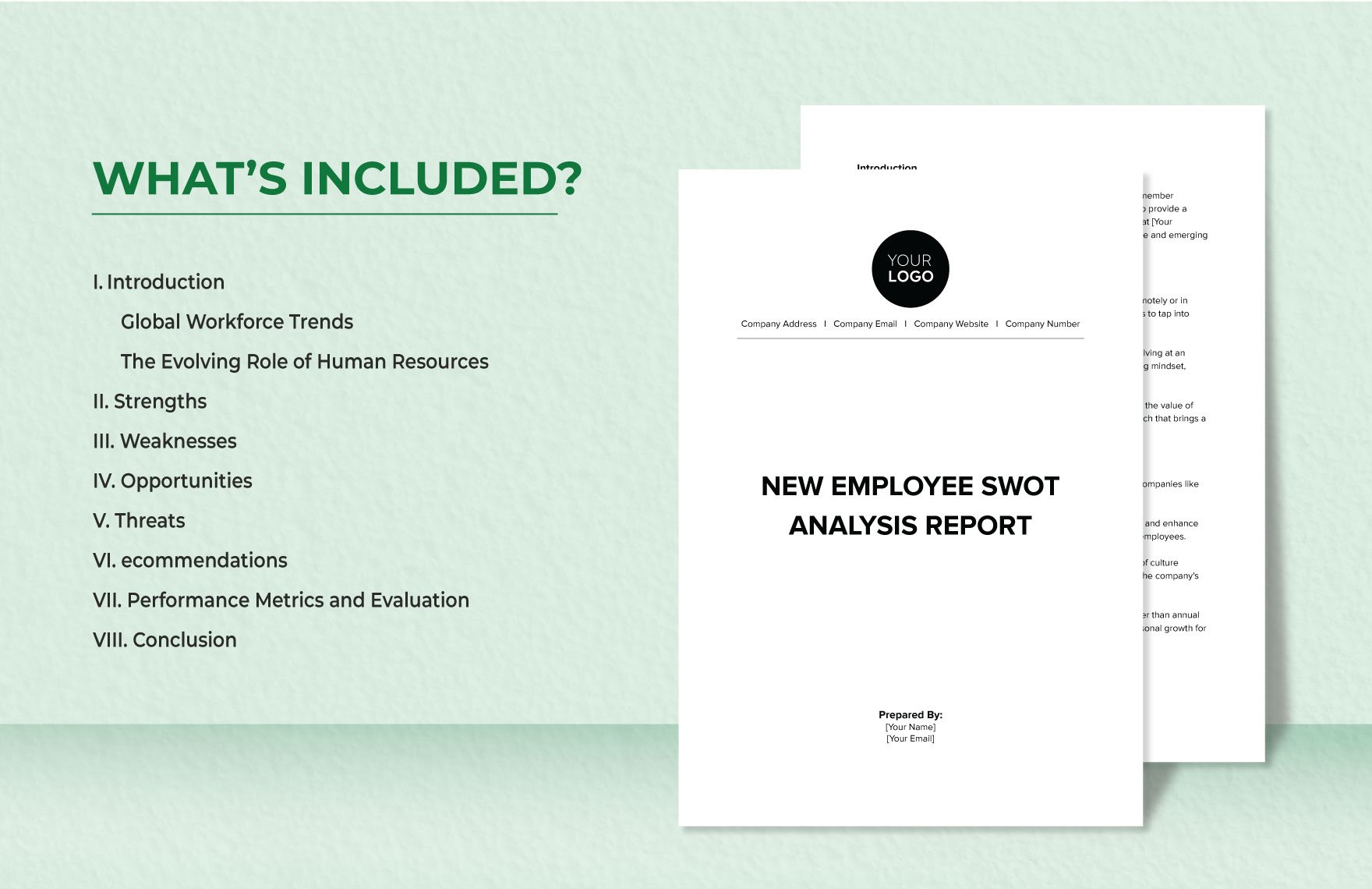 New Employee SWOT Analysis Report HR Template
