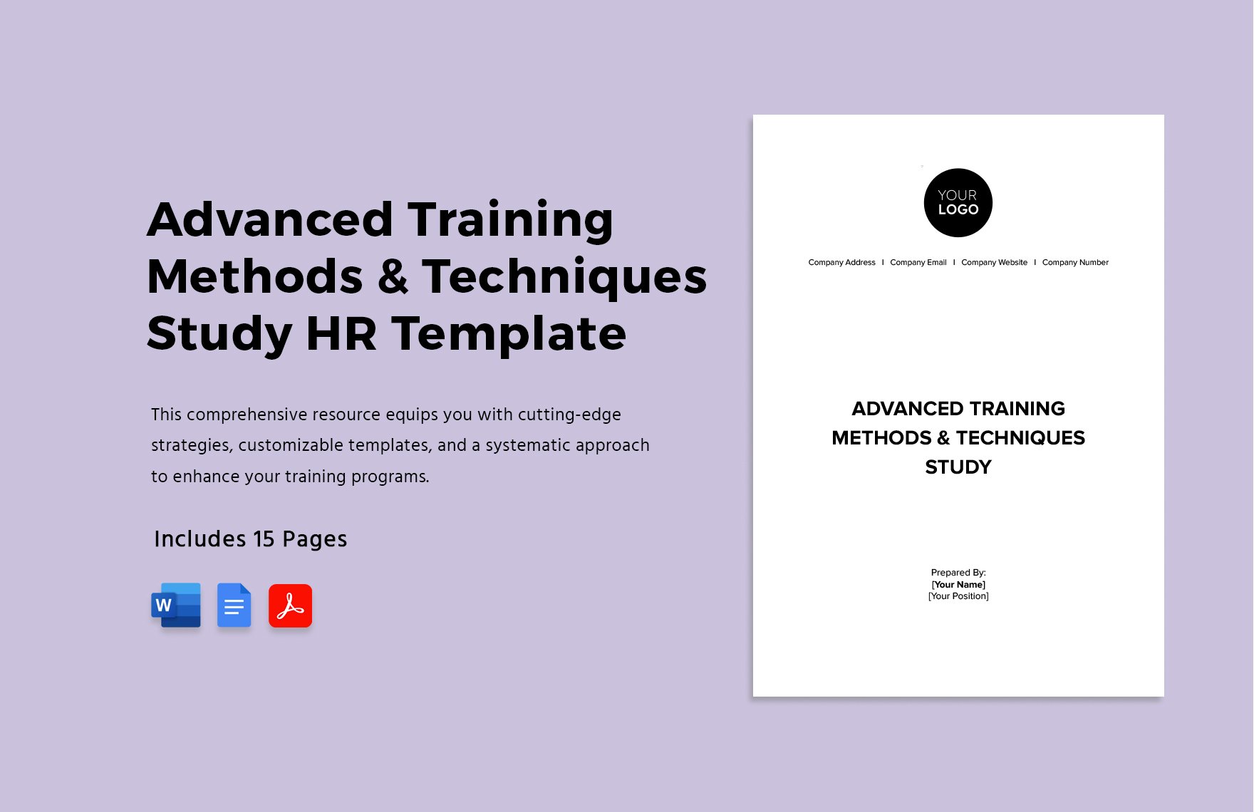 Advanced Training Methods & Techniques Study HR Template in Word, Google Docs, PDF