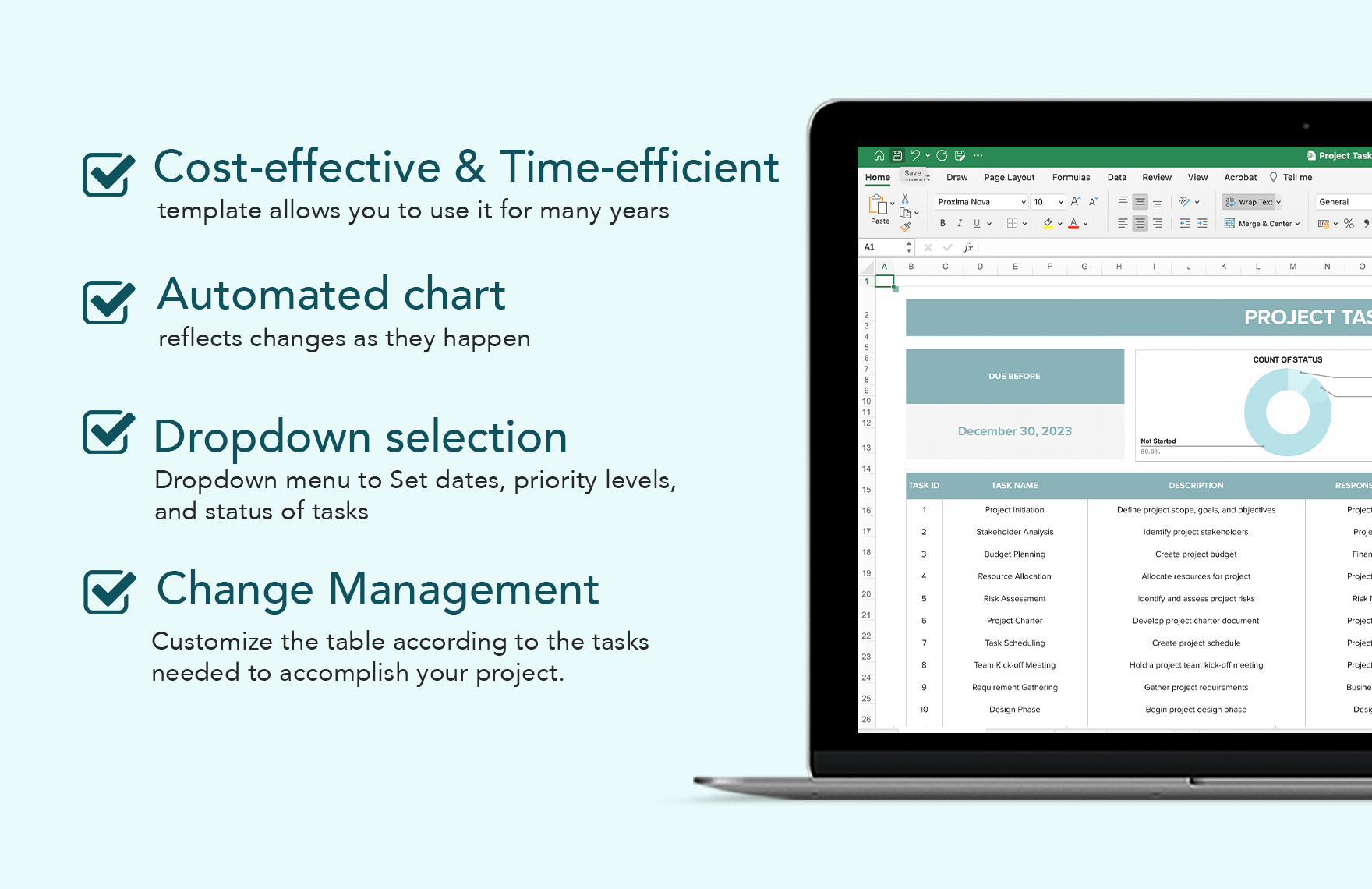 Project Task List Template - Download in Excel, Google Sheets ...