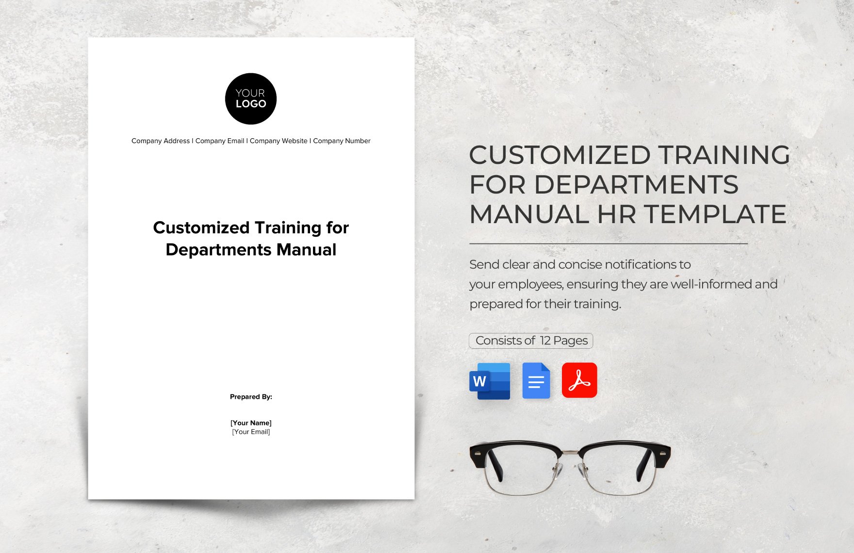 Customized Training for Departments Manual HR Template