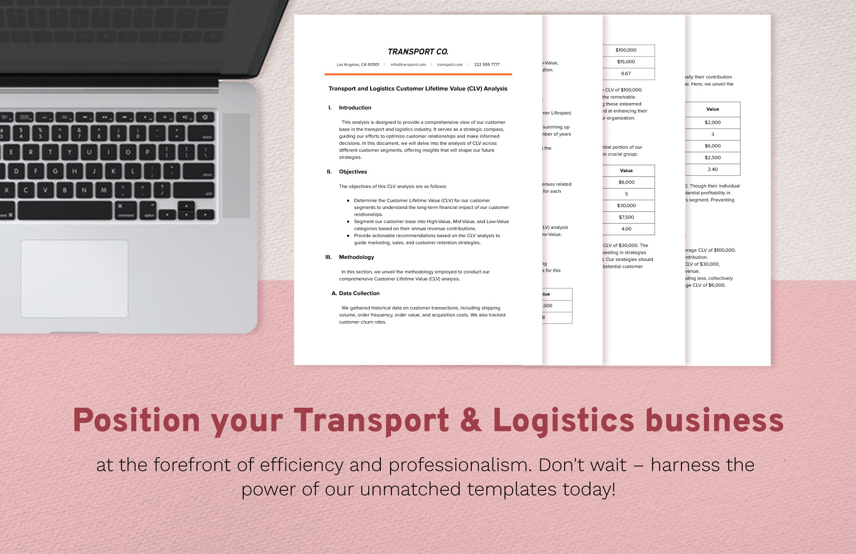 Transport and Logistics Customer Lifetime Value (CLV) Analysis Template