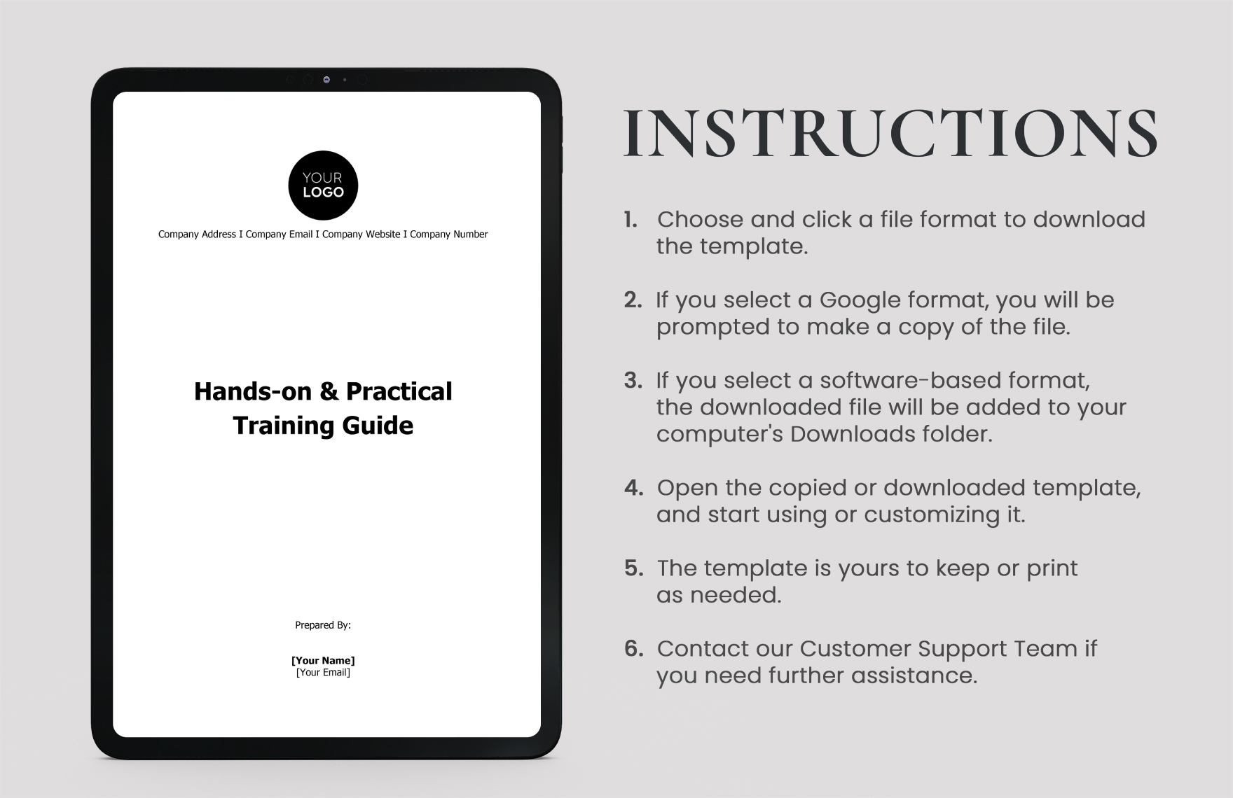 Hands-on & Practical Training Guide HR Template